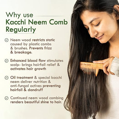 Nat Habit Wide Tooth Kacchi Neem Comb
