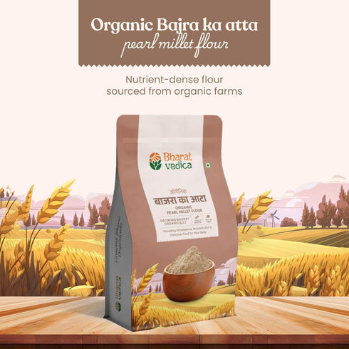 Bharat Vedica Organic Pearl Millet Flour Organic Bajra ka Atta