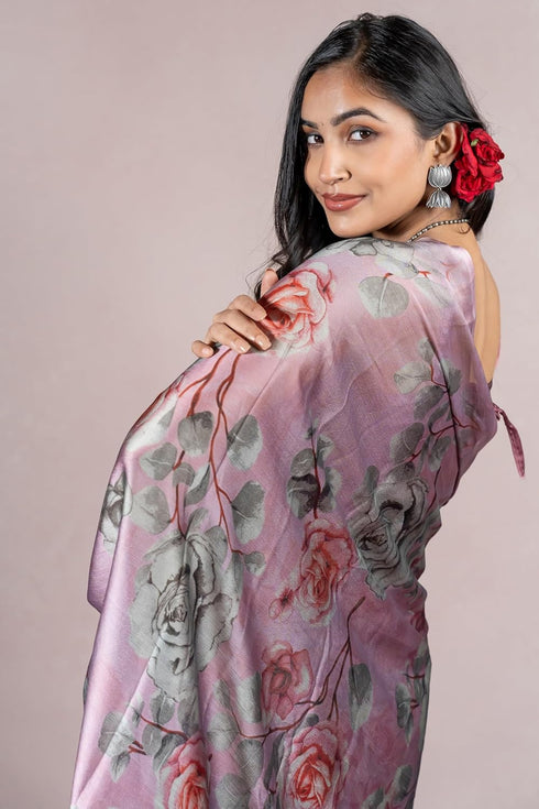 Vasthrlay Fashion Chiffon Printed Dusty Ethnic Wear