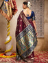 Vasthrlay Banarasi Weaving Navy Navy Blue Saree