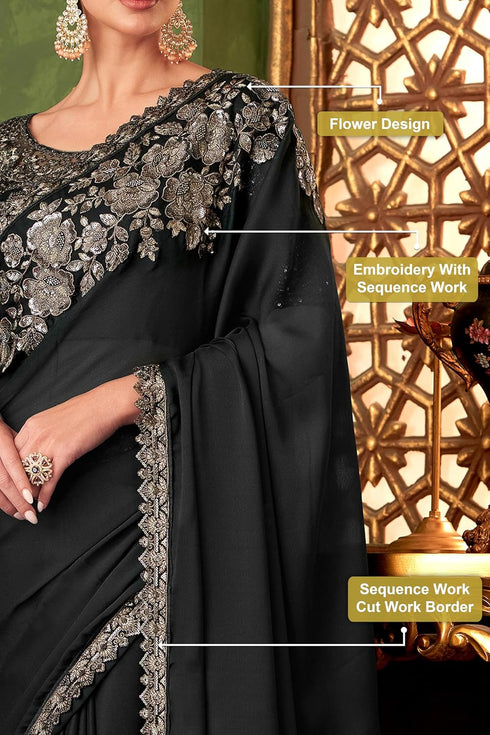 Vasthrlay Chiffon Embroidery Unstitched Purple Ethnic Wear