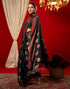 Vasthrlay Chiffon Printed Unstitched Black Saree