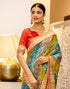 Vasthrlay Bandhani Embroidery Unstitched Multicolor Saree