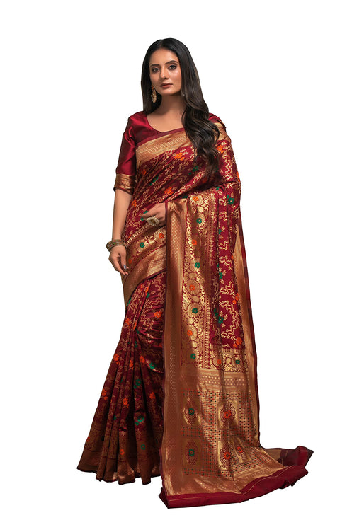 Vasthrlay Magenta Banarasi Designer Saree