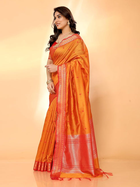 VasthrlayJacquard Boardered Unstitched Mustard Free Ethnic Wear