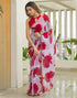 Vasthrlay Chiffon Blouse Maroon Saree