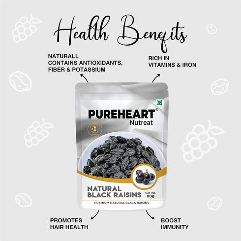 Pureheart Nutreat Premium Natural Black Raisins Kali Kishmish/Manuka