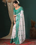 Vasthrlay Georgette Bandhani Unstitched White Saree
