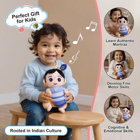 Mantra Chanting Soft Toy (25 Cm) Baby Krishna Musical Soft Plush Toy