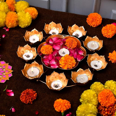 Lotus Shape Diya Flower Urli