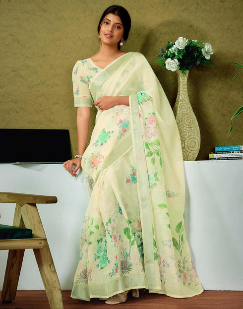 Vasthrlay Womens Cotton Printed Pink Saree
