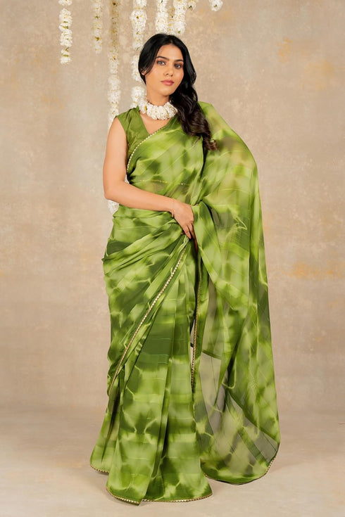 Vasthrlay Fashion Chiffon Shibori Printed Ethnic Wear
