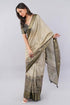 Vasthrlay Cream Striped | Floral | Solid Print Design Linen Saree