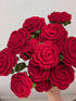 Handicrafts Handmade Crochet Red Roses Bouquet