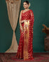 Vasthrlay Georgette Printed Unstitched Maroon Saree