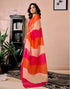 Vasthrlay Chanderi Printed Unstitched Orange Saree