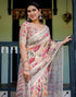 Vasthrlay Womens Printed Unstitched Light Green Saree