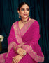 Vasthrlay Embroidery Georgette Unstitched Sky Blue Saree