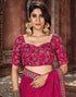 Vasthrlay Georgette Leheriya Unstitched Blue Saree
