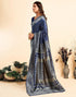 Vasthrlay Kanjivaram Banarasi Wedding Navy Blue Saree With Unstitched Blouse Piece