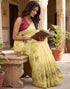 Vasthrlay Chanderi Printed Unstitched Beige Saree