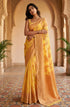 Vasthrlay Yellow Jacquard Floral Saree