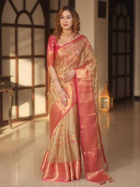Vasthrlay Kanjivaram Unstitched Mahendi Ethnic Wear