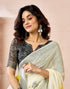 Vasthrlay Womens Printed Unstitched Olive Green Saree