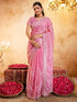 Vasthrlay Scalloped Embroidery Unstitched Light Green Saree