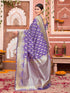 Vasthrlay Womens Weaving Unstitched Lavender Saree
