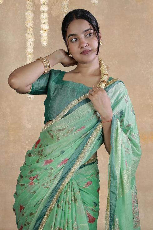 Vasthrlay Fashion Chiffon Madhubani Printed Ethnic Wear