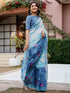 Vasthrlay Shimmer Printed Unstitched Light Green Saree