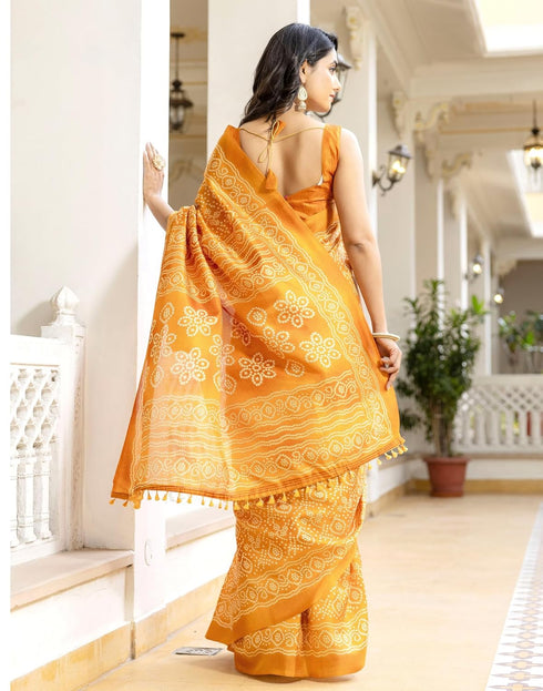 Vasthrlay Bandhani Printed Unstitched Wine Saree
