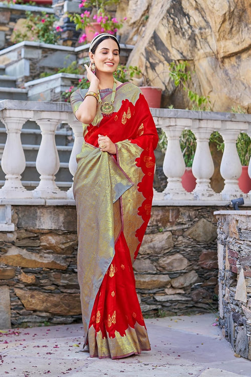 Vasthrlay Banarasi Rich Redfirozi Ethnic Wear