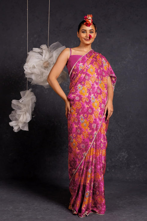 Vasthrlay Fashion Georgette Dark Multicolor Ethnic Wear