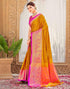 Vasthrlay Banarasi Jacquard Unstitched Mustard Saree