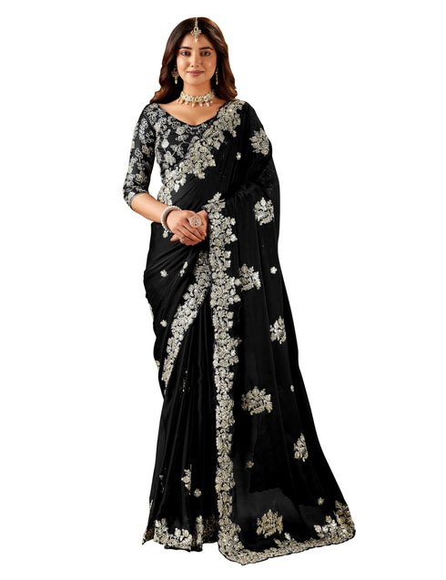 Vasthrlay Silver Embroidery Saree