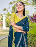 Vasthrlay Scalloped Embroidery Dark Saree
