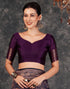 Vasthrlay Banarasi Kanjeevaram Wine Saree With Unstitched Blouse Piece