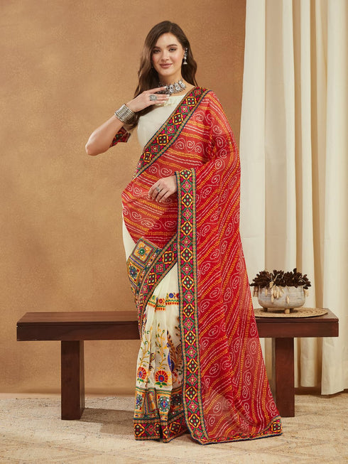 Vasthrlay Designer Embroidered Georgette Saree