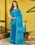 Vasthrlay Chanderi Bandhani Unstitched White Saree