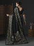 Vasthrlay Botanical Printed Unstitched Black Hs Ethnic Wear