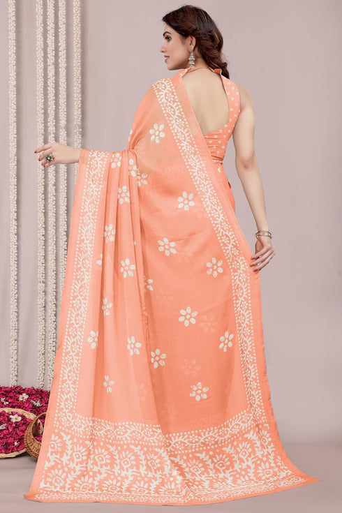 Vasthrlay Fashion Chiffon Printed Parrot Ethnic Wear