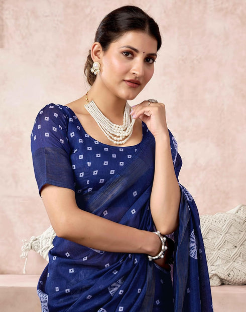 Vasthrlay Womens Cotton Blouse Light Green | White Saree With Unstitched Blouse Piece