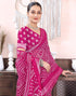 Vasthrlay Bandhani Printed Unstitched Yellow Saree