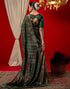 Vasthrlay Chiffon Printed Unstitched Black Saree