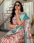 Vasthrlay Womens Printed Unstitched Beige Saree