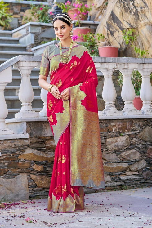 Vasthrlay Banarasi Rich Redfirozi Ethnic Wear