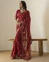 Vasthrlay Georgette Bandhani Unstitched Maroon Saree
