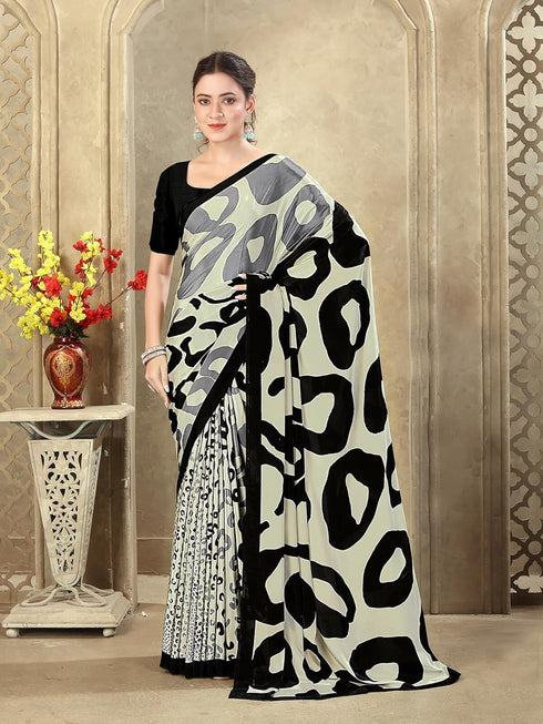 Vasthrlay Womens Printed Unstitched Mauve Saree
